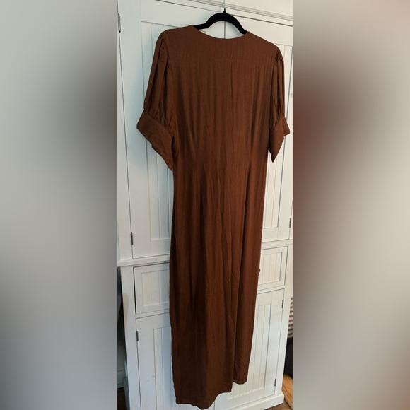 NWT Free People Vintage Summer Midi Dress in Chocolate Swirl Size XL - Picture 7 of 7